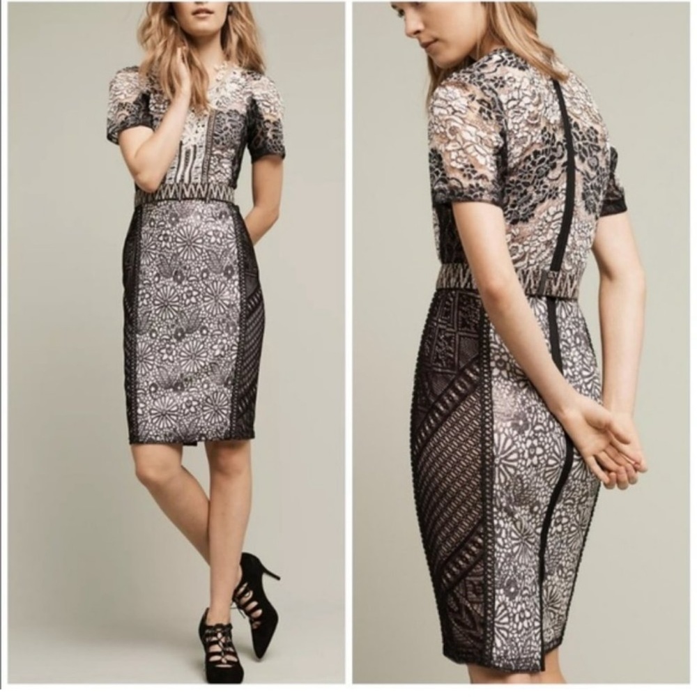 Byron Lars Beguile Lace Melange Pencil Dress size 6